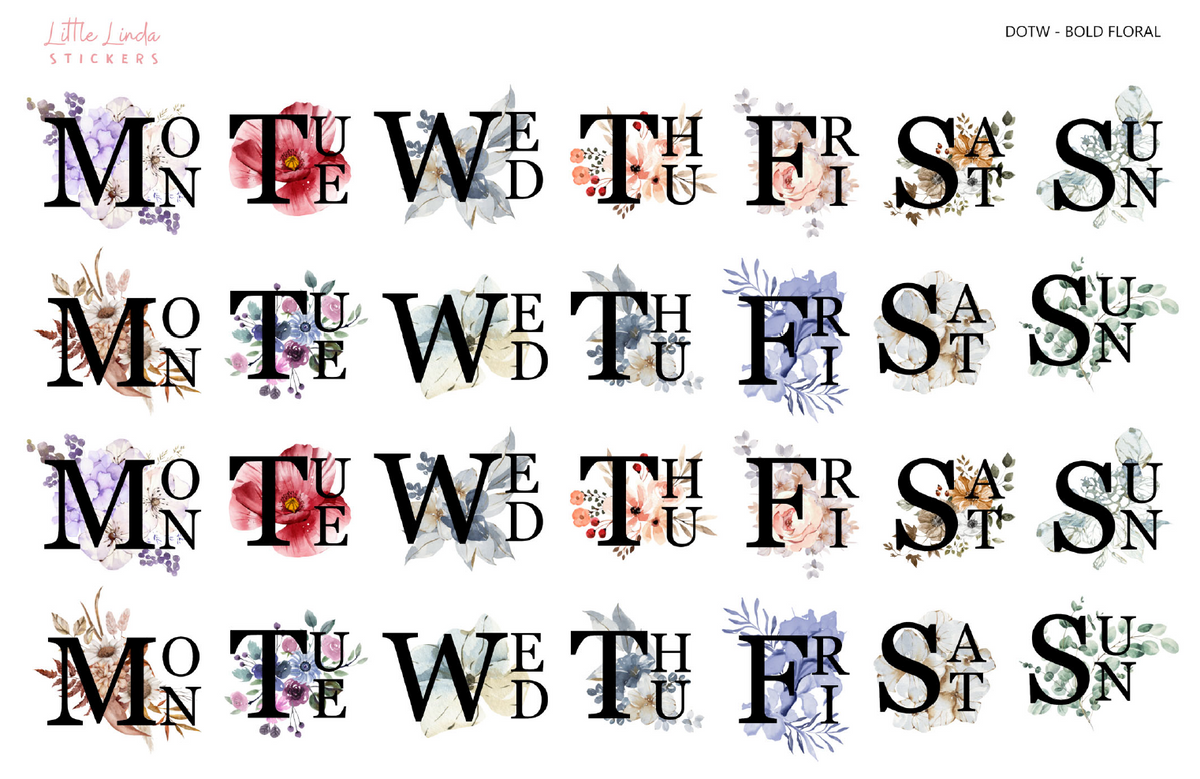 2024 | Days Of the Week  - Floral OR Bold