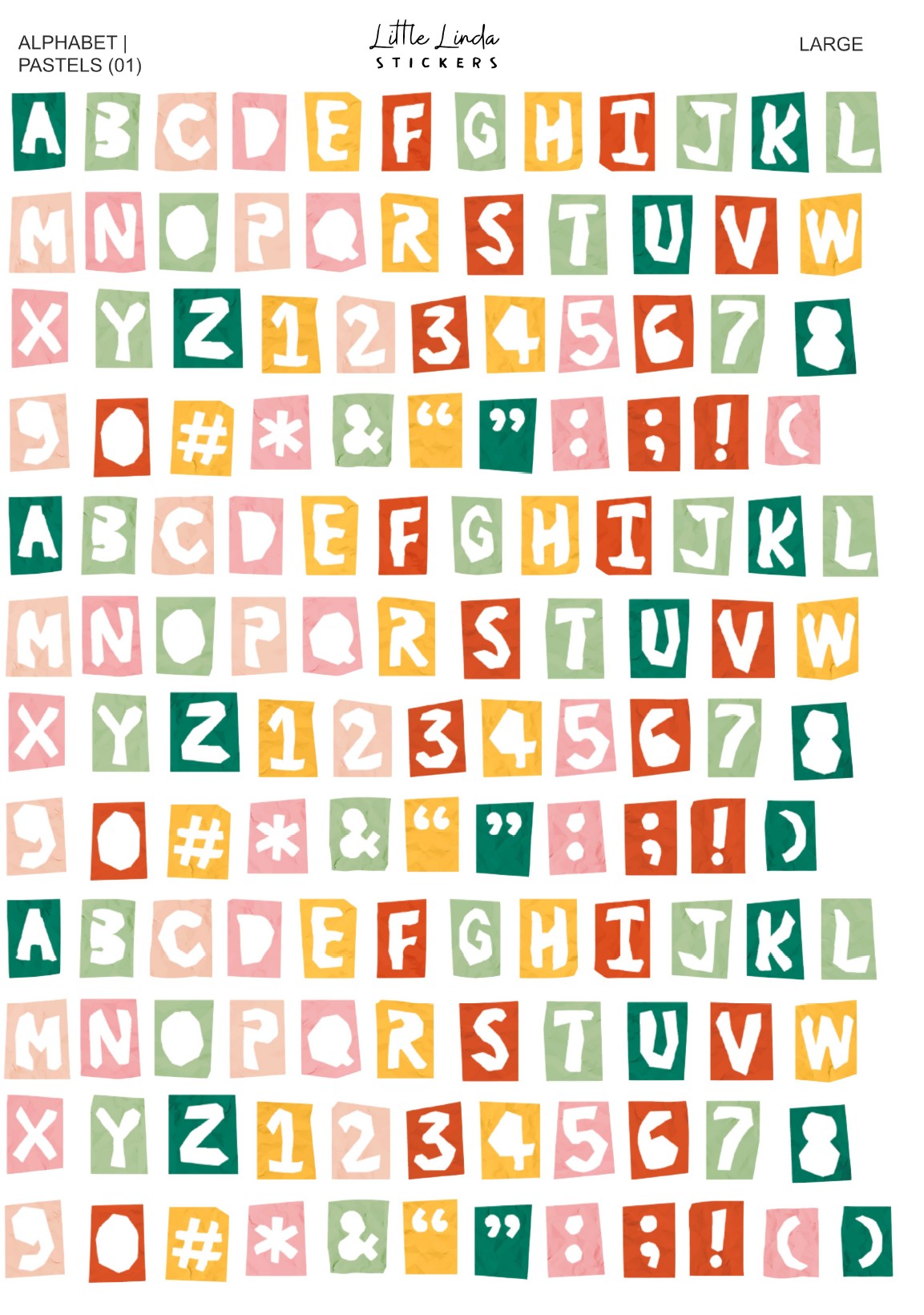 Junk Journal | Alphabet - Pastels