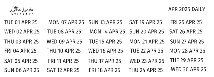 2025 | Daily Dates