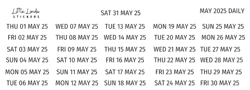 2025 | Daily Dates