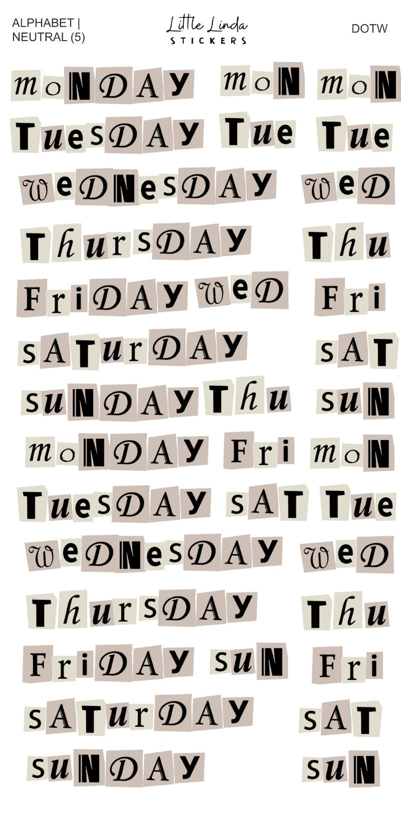 Junk Journal | Neutral - DOTW