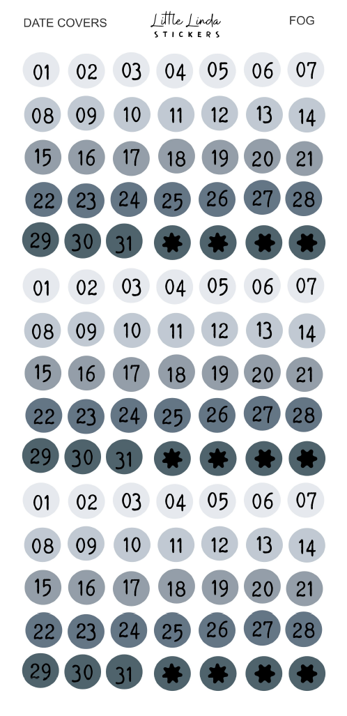 2027 | Mini Dates | The Basic Edit planner stickers, Fog / Glossy