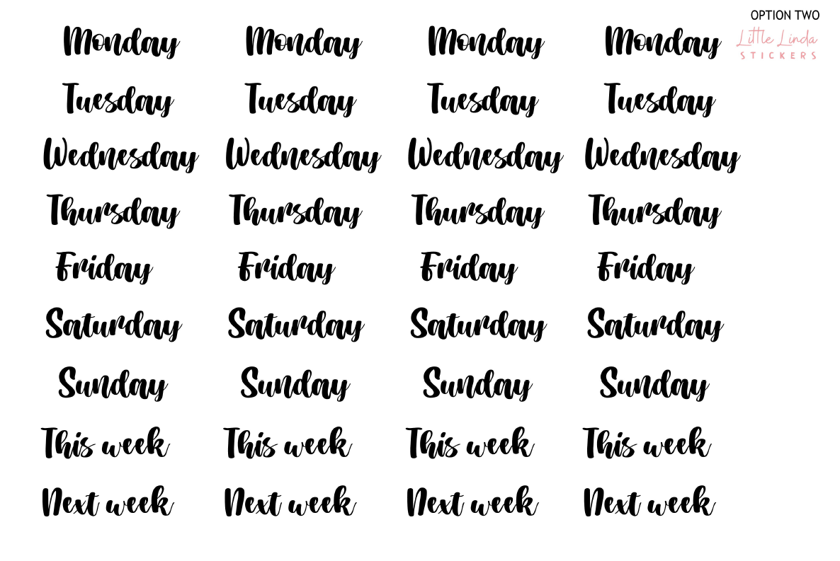 2024 | Days of the Week Stickers - Large