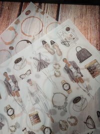 Printed Vellum Sheet - Coffee Stains