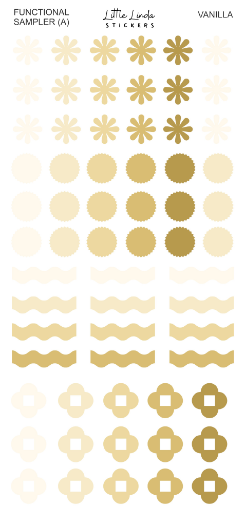 2027 | Sampler A | The Basic Edit planner stickers, Vanilla / Glossy