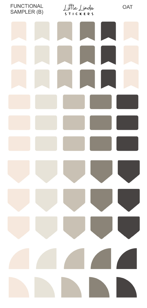 2027 | Sampler B | The Basic Edit planner stickers, Oat / Glossy