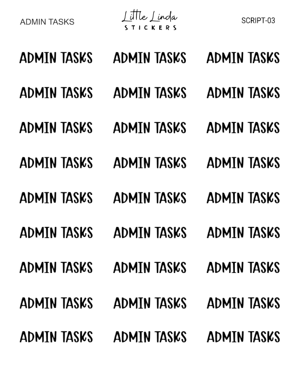 Admin Tasks | SCRIPT