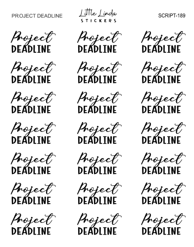 Project Deadline | SCRIPT