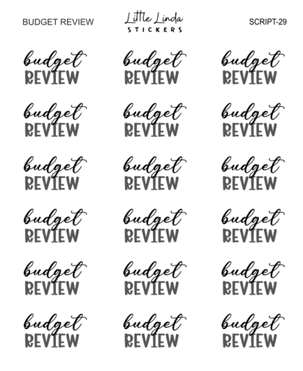Budget Review | SCRIPT