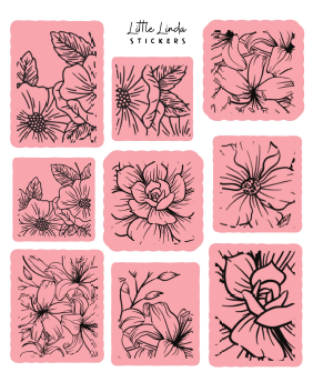 Minimal Floral Line Stamps V1