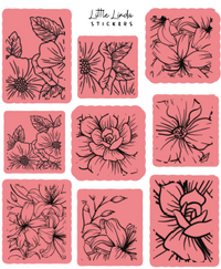 Minimal Floral Line Stamps V1