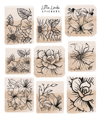 Minimal Floral Line Stamps V1