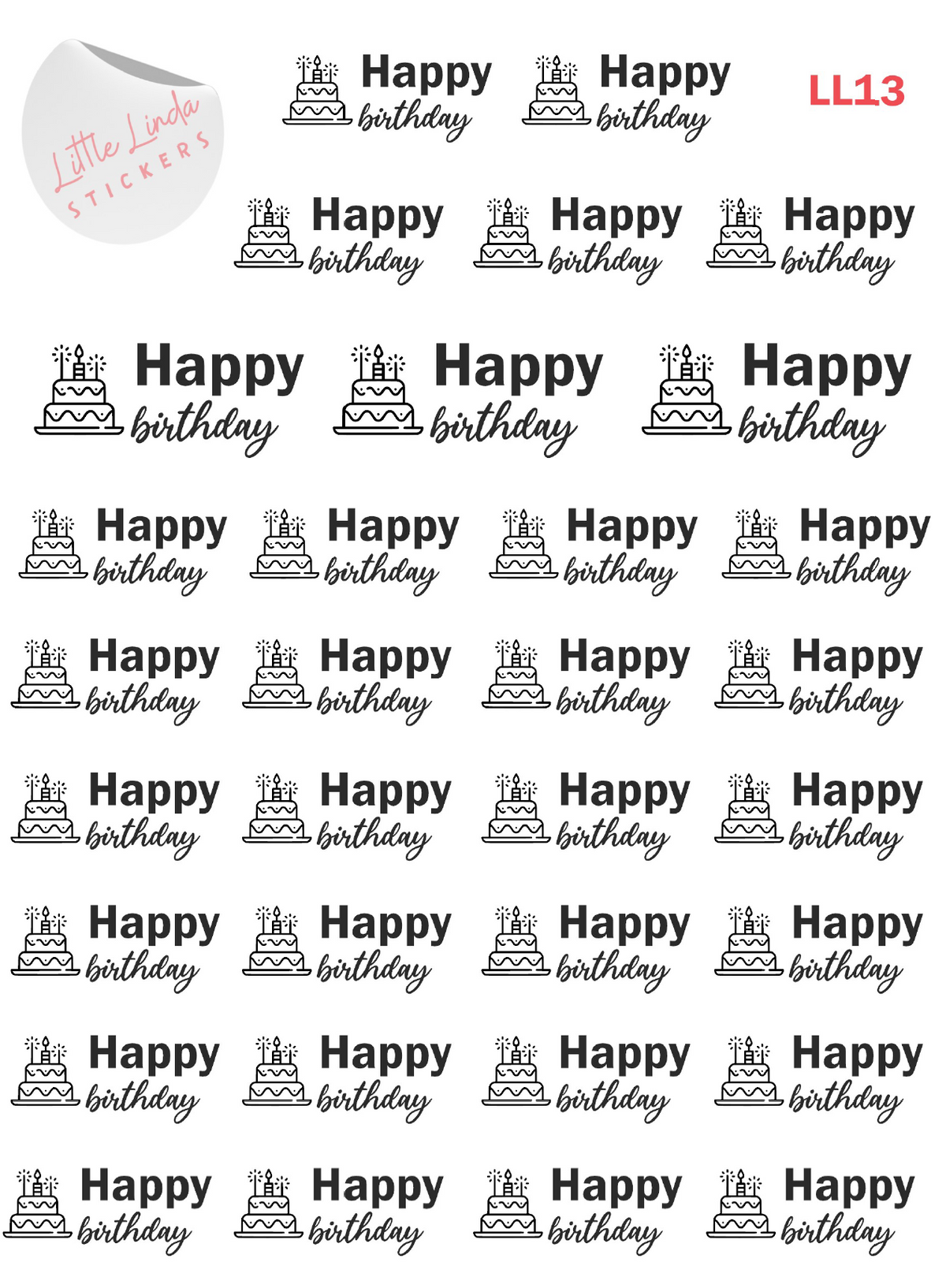 Happy Birthday Stickers