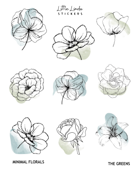 Minimal Watercolour Florals I