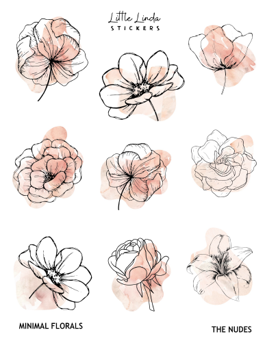 Minimal Watercolour Florals I