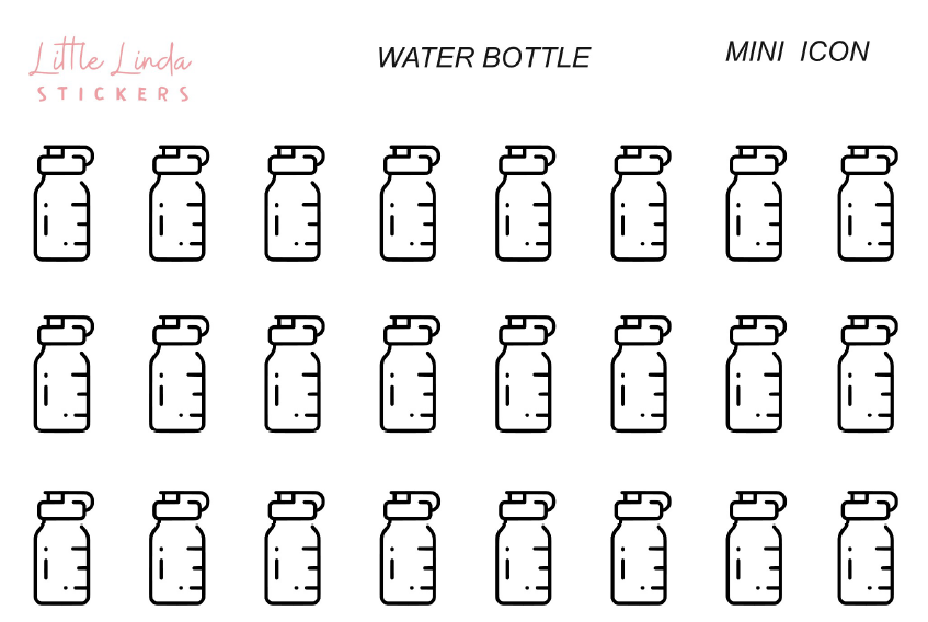 Water Bottle - Mini Icons