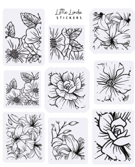 Minimal Floral Line Stamps V1