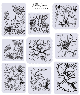 Minimal Floral Line Stamps V1