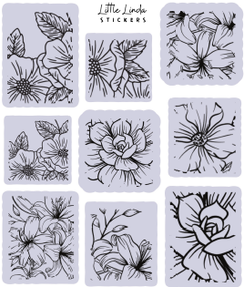 Minimal Floral Line Stamps V1