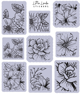 Minimal Floral Line Stamps V1