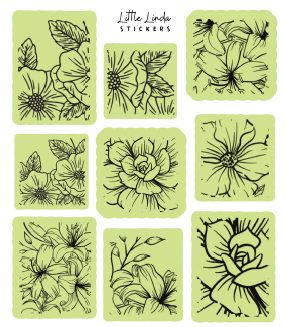 Minimal Floral Line Stamps V1