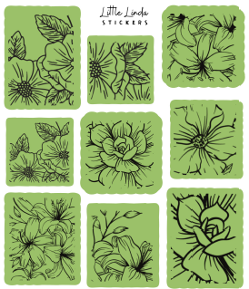 Minimal Floral Line Stamps V1