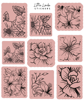 Minimal Floral Line Stamps V1