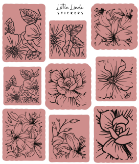 Minimal Floral Line Stamps V1