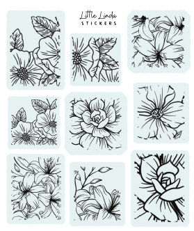 Minimal Floral Line Stamps V1