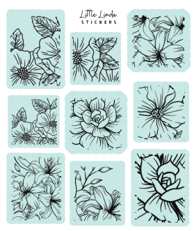 Minimal Floral Line Stamps V1