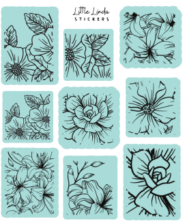 Minimal Floral Line Stamps V1