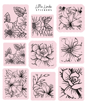 Minimal Floral Line Stamps V1