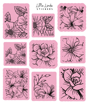 Minimal Floral Line Stamps V1