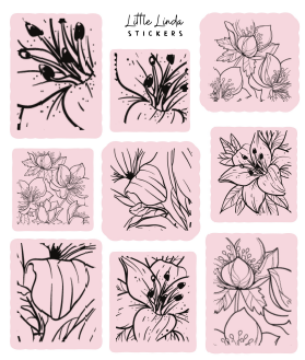 Minimal Line Florals Stamp V2