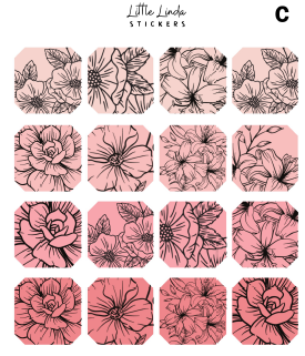 Floral Line Art Shapes