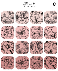 Floral Line Art Shapes